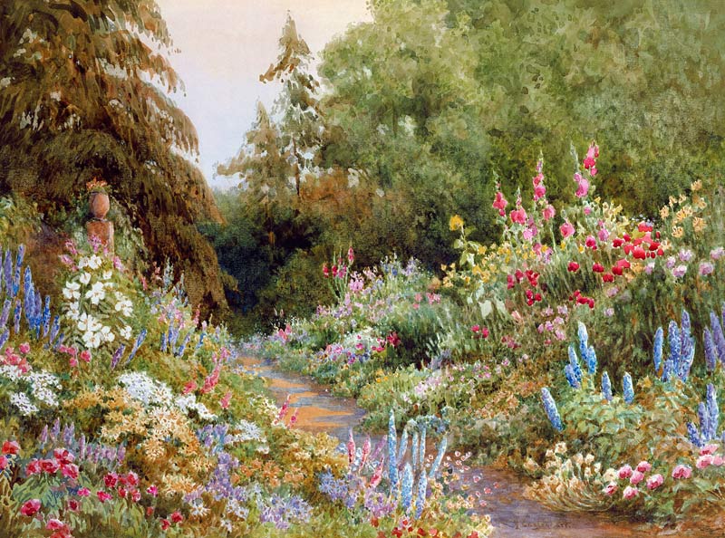 Herbaceous Border à Evelyn L. Engleheart