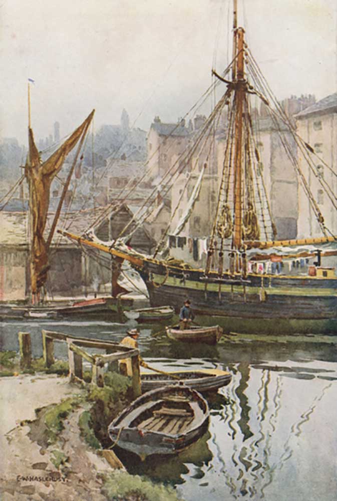 The Quay at Exeter à E.W. Haslehust