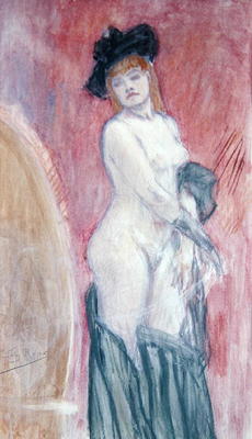 Coquettish in front of a mirror (pastel) à Felicien Rops