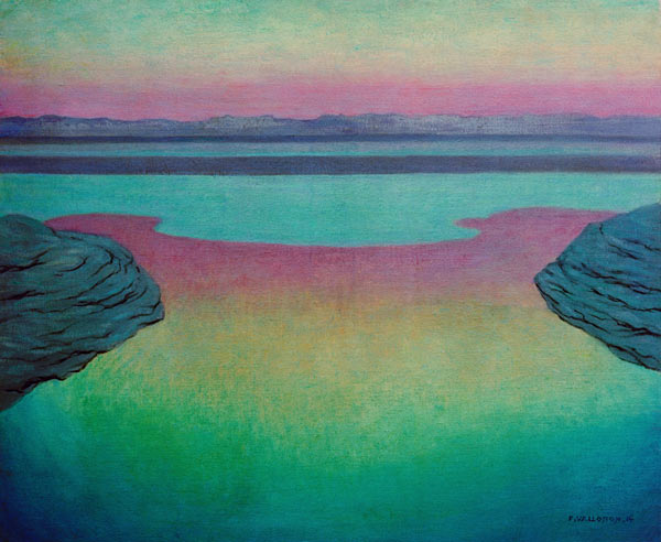 F.Vallotton, Meer bei Flut im Abendlicht à Felix Vallotton