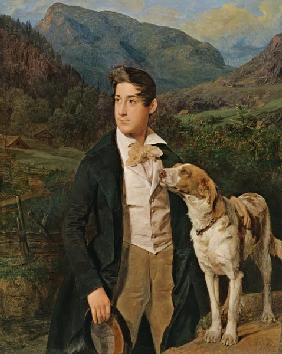 Le fils de Waldmuelle, Ferdinand, avec le chien