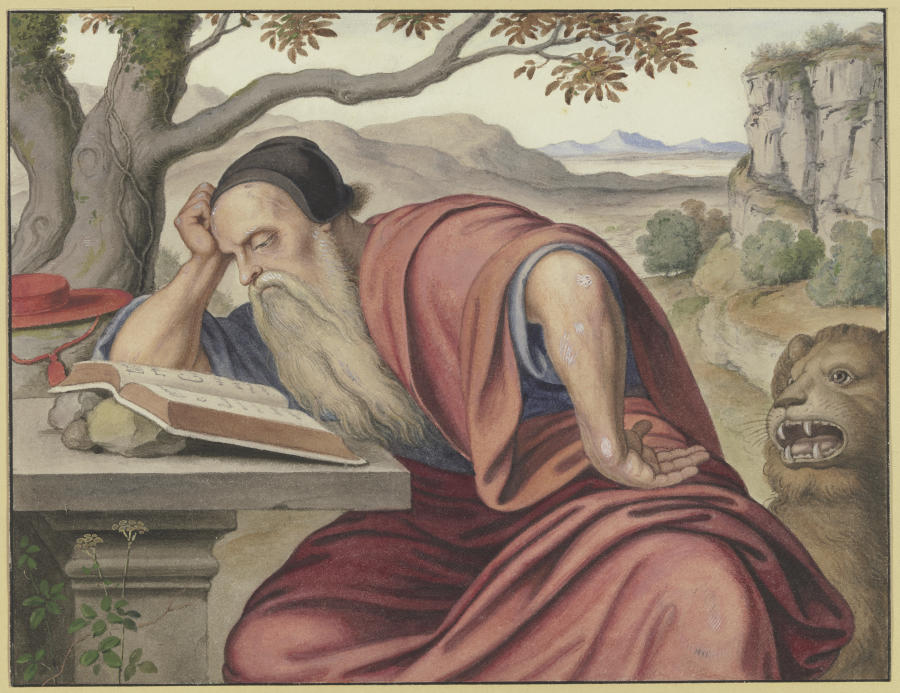 Der Heilige Hieronymus in einer Landschaft, lesend à Ferdinand Olivier