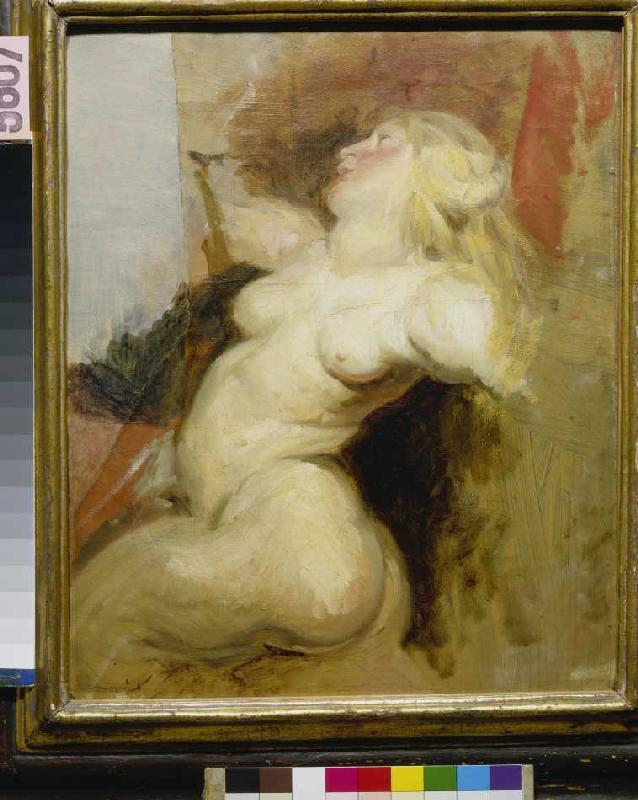 Copie d'une silhouette de femme nue, Cycle de Médicis de Rubens. à Eugène Delacroix