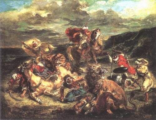Chasse de lion à Eugène Delacroix