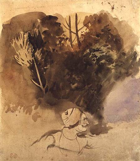Study of a Gurkha of the Indian Army à Eugène Delacroix