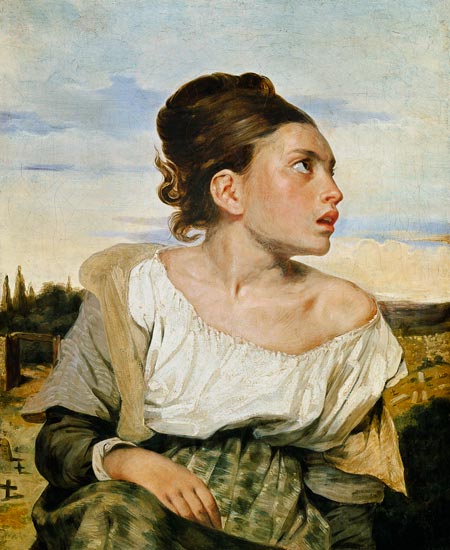 Enfant d'orphelin sur le cimetière à Eugène Delacroix