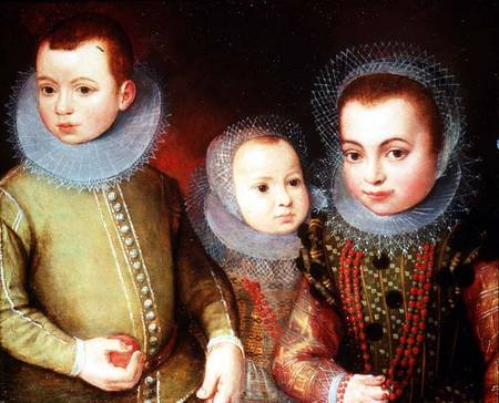 Portrait of Three Tudor Children à F.F.