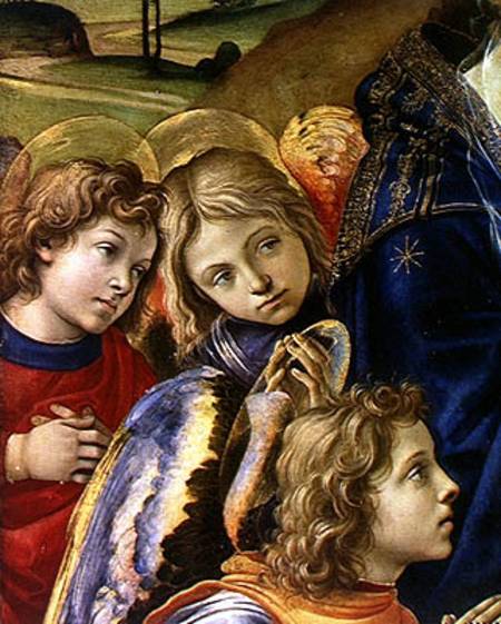 The Vision of St. Bernard, detail of three angels à Filippino Lippi