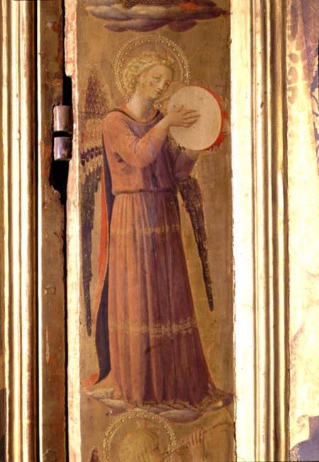 Angel Playing a Tambourine, detail from the Linaiuoli Triptych à Fra Beato Angelico