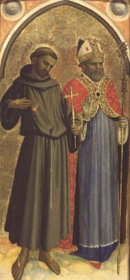 St. Francis and a Bishop Saint (panel) à Fra Beato Angelico