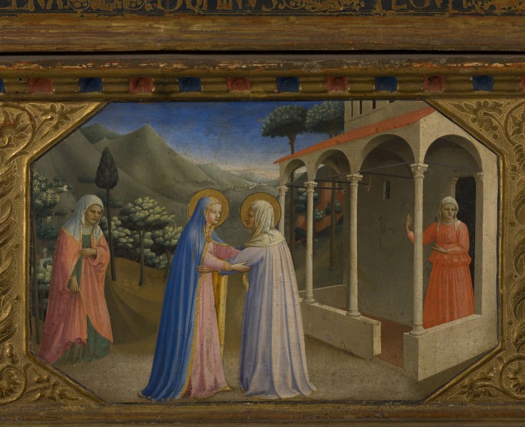 The Visitation (The Annunciation retable with 5 Predella scenes) à Fra Beato Angelico