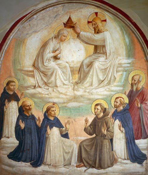 The Coronation of the Virgin, with Saints Thomas, Benedict, Dominic, Francis, Peter the Martyr and P à Fra Beato Angelico