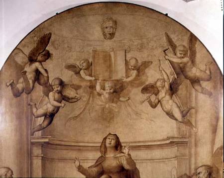 The Great Council Altarpiece, detail depicting two cherubs à Fra Bartolommeo