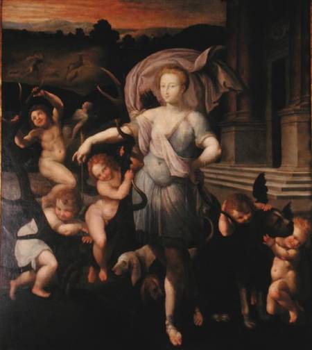 Allegorical portrait of Diane de Poitiers (1499-1566) à Francesco Primaticcio