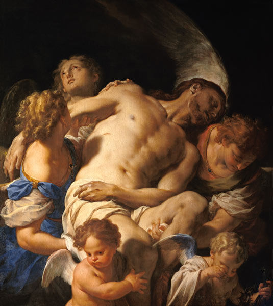 Christ Leichnam, tenu des anges à Francesco Trevisani