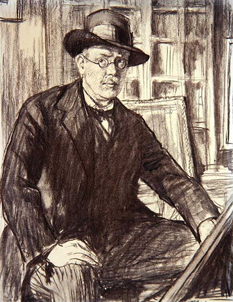 Self Portrait (charcoal on paper) à Francis Dodd