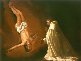 La vision de Saint Pierre Nolascus avec l'apôtre crucifié Pierre