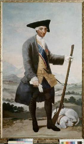 Charles III  d'Espagne en costume de chasse.