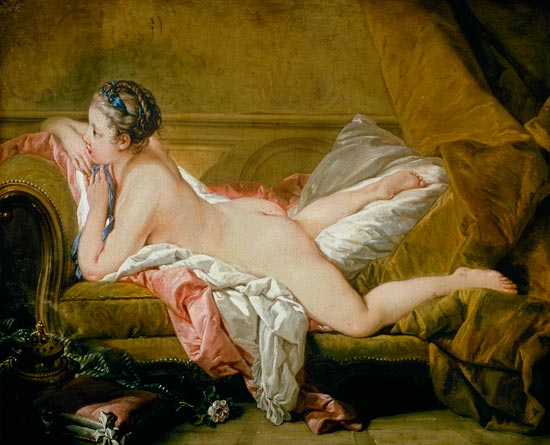 Fille nue allongée (Louise O`Murphy) à François Boucher
