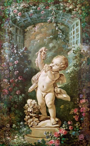 Cupid with Grapes à François Boucher