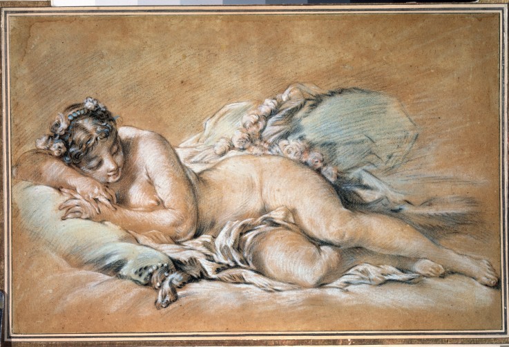 Sleeping young woman à François Boucher