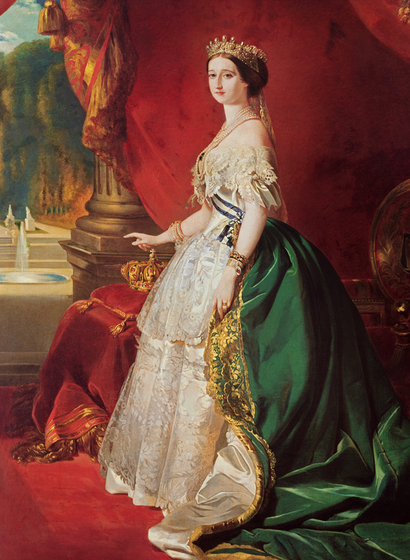 Empress Eugenie (1826-1920) after a portrait by Francois Xavier Winterhalter (1806-73) à Francois Gabriel Guillaume Lepaulle