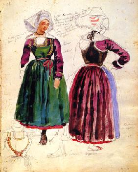 Deux femmes en costume de Pont Aven