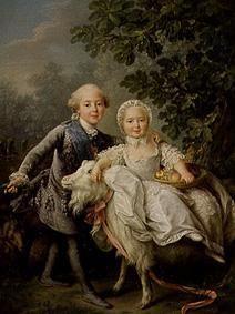 portrait d'enfant Charles Philippe de France avec sa soeur Marie-Adelaide