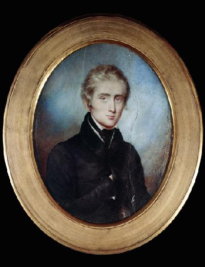 portrait de Franz Liszt à 23 ans. Miniature sur ivoire