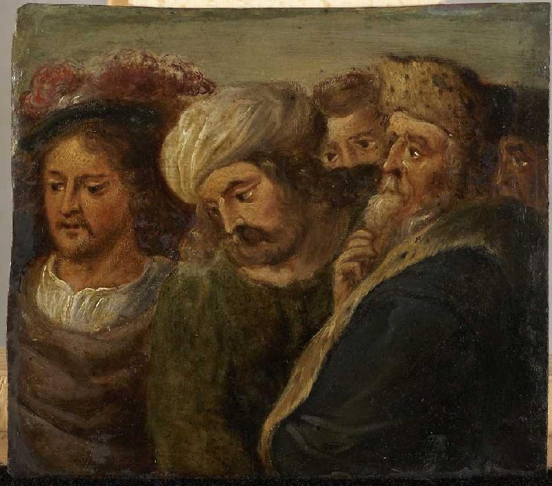 Gruppe von fünf Männern. à Frans Francken le Jeune