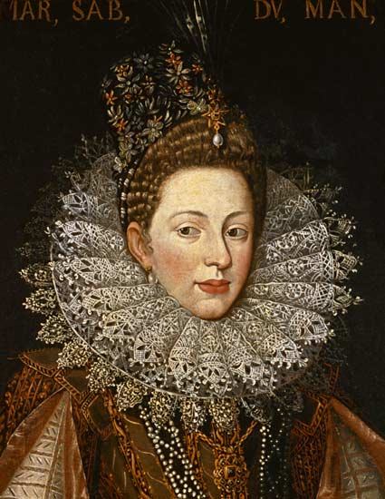 Portrait of Margaret Gonzaga, Duchess of Savoy à Frans II Pourbus