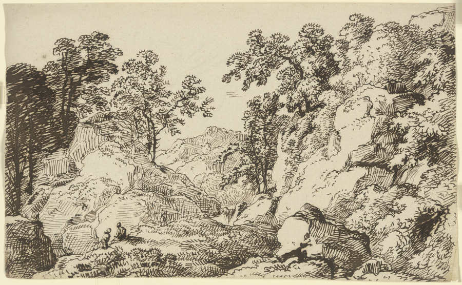 Tree-lined ravine à Franz Innocenz Josef Kobell