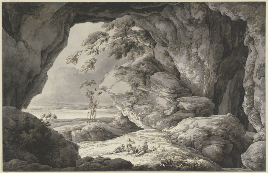 Felshöhle mit lagernden Figuren à Franz Innocenz Josef Kobell