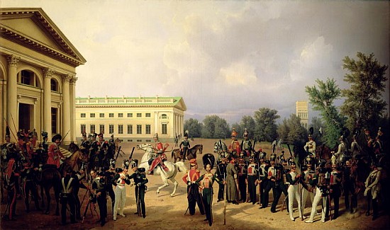 The Russian Guard in Tsarskoye Selo in 1832 à Franz Kruger