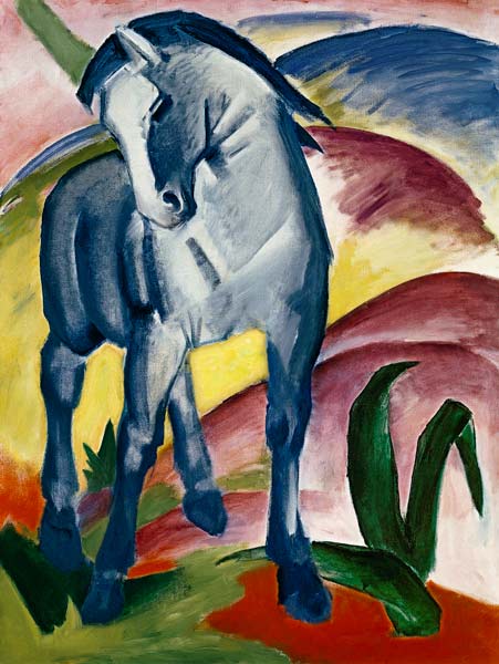 Cheval bleu I - huile sur toile de Franz Marc en reproduction imprimée ou  copie peinte à l\'huile sur toile