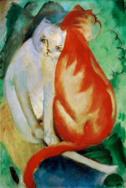 Cats, red and white à Franz Marc
