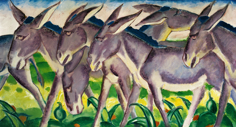 fresque d'ânes à Franz Marc