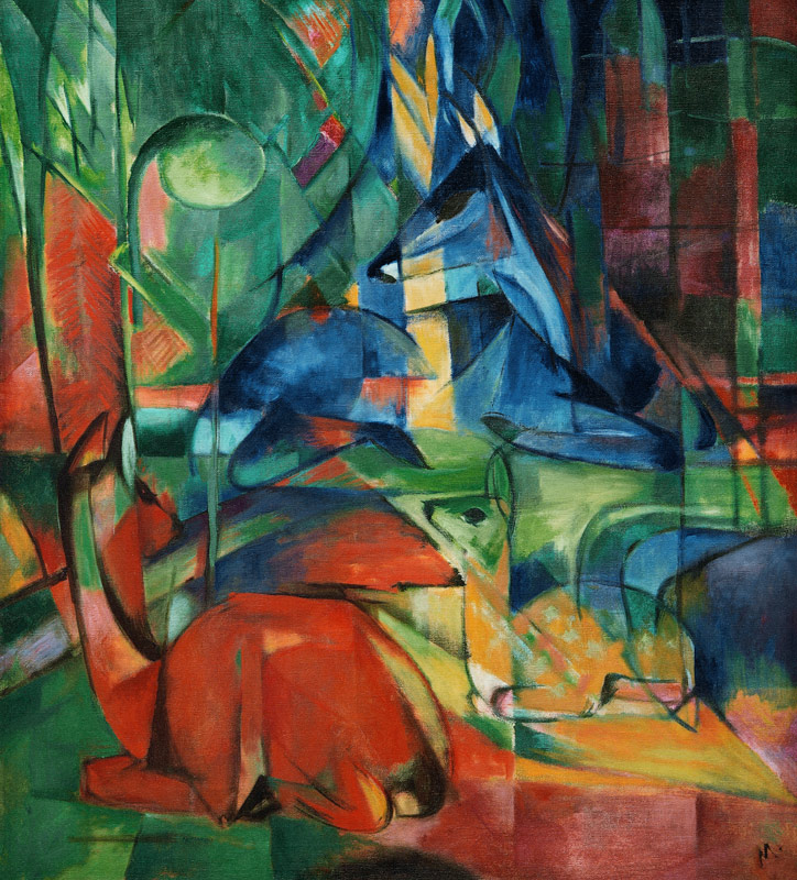 cerf dans la forêt (II) à Franz Marc