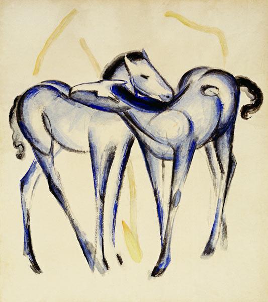 Deux chevaux bleus