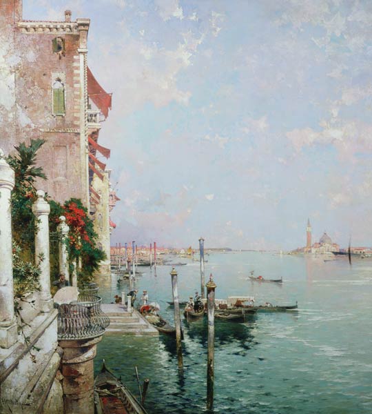 Venice: View from the Zattere with San Giorgio Maggiore in the Distance à Franz Richard Unterberger