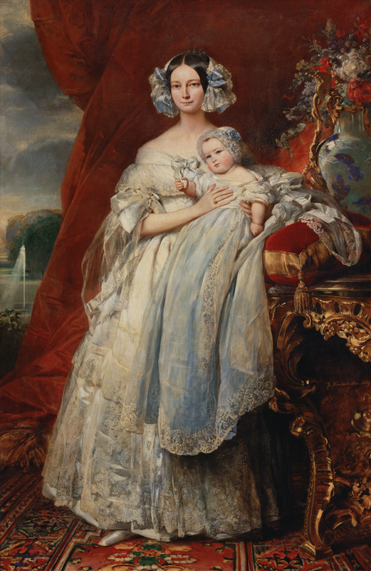 Helene-Louise de Mecklembourg-Schwerin, Duchess of Orleans (1814-58) with his son Count of Paris (18 à Franz Xaver Winterhalter