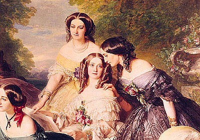 Empress Eugenie (1826-1920) and her Ladies in Waiting, detail of Baronne de Malaret, nee Nathalie de à Franz Xaver Winterhalter