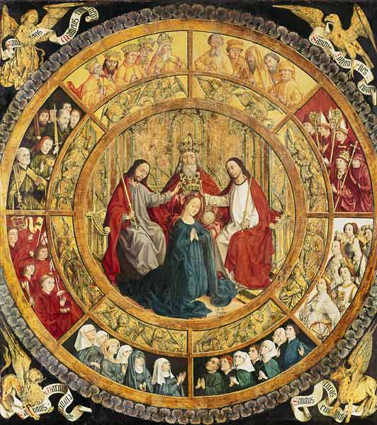 Le couronnement de Marie par la Sainte Trinité, Die Krönung Mariae durch die heilige Dreifaltigkeit à französisch Handschrift