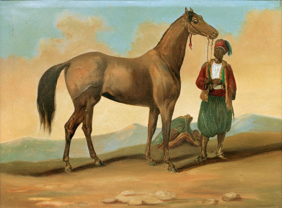 Bedouin with Arab Horse à Ecole française du XIXe siècle