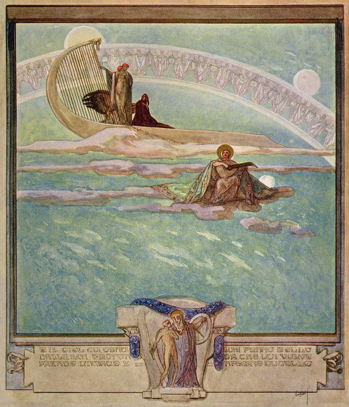 Illustration from Dante''s ''Divine Comedy'', Paradise, Canto II à Franz von (Choisy Le Conin) Bayros