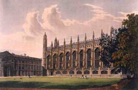 South Side of King's College Chapel, Cambridge, from 'The History of Cambridge', engraved by Daniel à Frederick Mackenzie