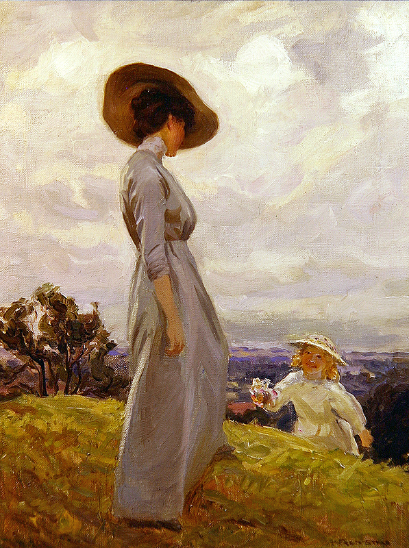 Climbing up the Hillside (oil on canvas)  à Frederick Stead