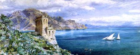 The Old Watch Tower overlooking the Bay of Salerno à Frederick Townsend