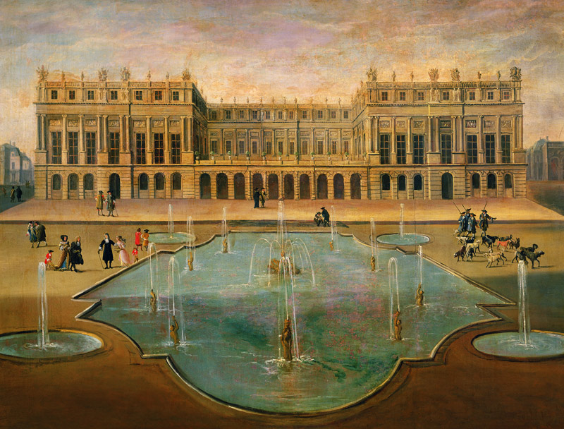 Chateau de Versailles from the Garden Side à École française