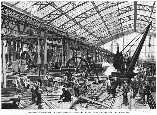 Building site of the Galerie des Machines at the Universal Exhibition of 1889, Paris, April 1889 à École française